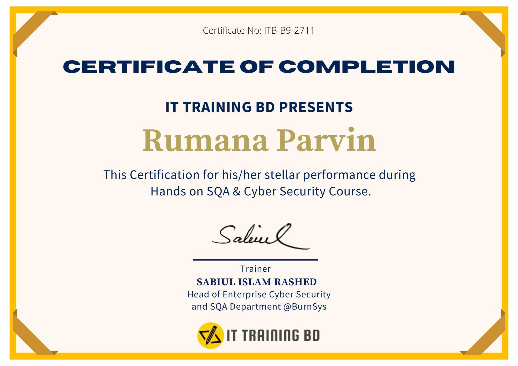 SQA & Cyber Security Training